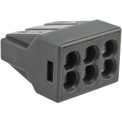 Изображение товара Экспресс-клемма с пастой REXANT 6-проводная, до 2.5 кв. мм, серая, 50 штук