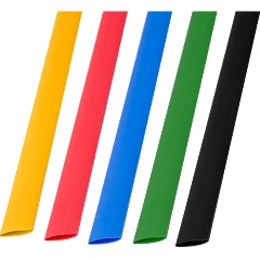 Изображение товара Набор термоусадочных трубок REXANT 8,0/4,0 мм пять цветов (50 шт. по 1 м.), 29-0158