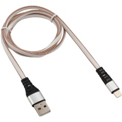 Изображение товара Кабель REXANT для зарядки Apple, USB-Lightning, быстрый заряд, нейлоновая оплетка, 1 метр, белая