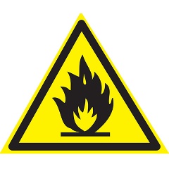 Изображение товара Знак-наклейка Rexant "Пожароопасно", 15х15х15 см, 5 шт.