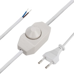Изображение товара Сетевой шнур REXANT с диммером и вилкой, 2х0.75 кв. мм, 2 м, белый