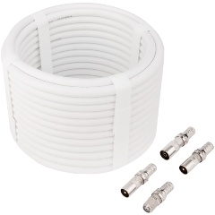 Изображение товара Набор антенного телевизионного удлинителя REXANT 10 м с F-разъемами и переходниками
