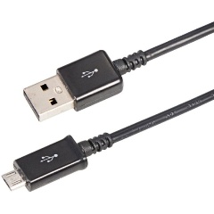 Изображение товара Кабель REXANT USB-microUSB, длинный штекер, 1 метр, черный