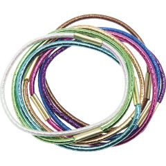 Изображение товара Резинки для волос Dewal Beauty цветные блестящие, 8 шт