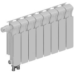 Изображение товара Радиатор Rifar Monolit Ventil 300 8 секц. биметаллический с нижним подключением