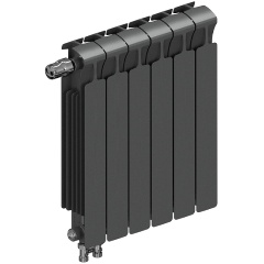 Изображение товара Радиатор Rifar Monolit Ventil 500, 6 секц., нижн. лев., биметаллический, Титан