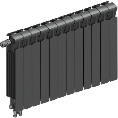 Изображение товара Радиатор Rifar Monolit Ventil 500 биметаллический 12 секций нижнее правое подключение