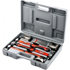 Изображение товара Рихтовочный набор MATRIX 10845, 3 молотка с фибергласовыми ручками, 4 наковальни, в пласт. боксе