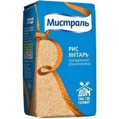 Изображение товара Рис МИСТРАЛЬ Янтарь пропаренный длиннозерный 900 г