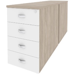 Изображение товара Тумба RIVA CHAIR двойная приставная/опорная O.TPO-2.8 Дуб аттик/Белый бриллиант 432*1635*750 Onix