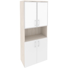 Изображение товара Шкаф RIVA CHAIR высокий широкий O.ST-1.4 R white Денвер светлый/Белый бриллиант/Стекло white 800*420*1977 Onix
