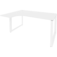 Изображение товара Стол эргономичный RIVA CHAIR левый на О-образном м/к O.MO-SA-4 (L) Белый бриллиант/Белый металл 1580*1180*750 (800/460) Onix