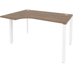 Изображение товара Эргономичный офисный стол RIVA CHAIR левый на П-образном мк 138x98x75 см дуб аризона белый метал