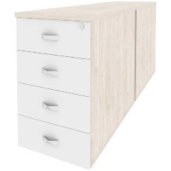 Изображение товара Тумба RIVA CHAIR двойная приставная/опорная O.TPO-2.8 Денвер светлый/Белый бриллиант 432*1635*750 Onix