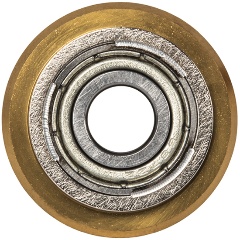 Изображение товара Ролик режущий для плиткореза КОБАЛЬТ 22х6х6 мм, ВК8, ТИТАНОВОЕ ПОКРЫТИЕ, ресурс 2000 МЕТРОВ РЕЗА, встроен. подш-к, блистер (919-395)