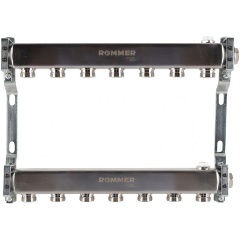 Изображение товара Коллектор ROMMER из нержавеющей стали для радиаторной разводки 7 вых.