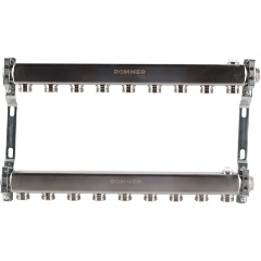 Изображение товара Коллектор ROMMER из нержавеющей стали для радиаторной разводки 9 вых.