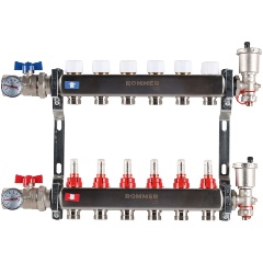 Изображение товара Коллектор ROMMER в сборе с расходомерами 6 вых.