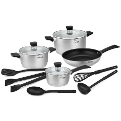 Изображение товара Набор посуды Rondell Strike 12 предметов сталь и нейлон для всех видов плит