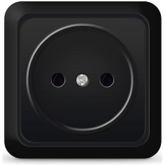 Изображение товара Розетка Universal 1-м ОП Олимп 16А IP20 без заземл. черн. 2224