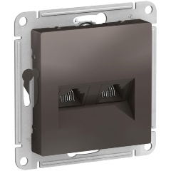 Изображение товара Розетка двойная компьютерная RJ45+RJ45 SCHNEIDER ELECTRIC AtlasDesign, кат.5E, механизм, МОККО