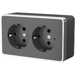 Изображение товара Двойная электрозарядка с заземлением Werkel Gallant графит W5072104