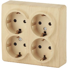 Изображение товара Розетка ЭРА Эксперт 4х2P E со шторками Schuko 16A 250V 11-2211-11 Б0020711