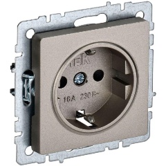 Изображение товара Розетка IEK BRITE РС11-1-0-БрШ 16А с заземлением шампань