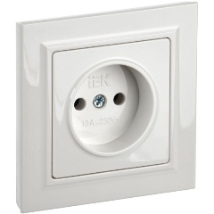 Изображение товара Розетка IEK СП BRITE РСР10-1-0-БрБ 10А в сборе без заземл. без защ. шторок бел., BR-R10-10-K01-F