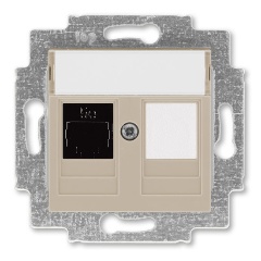 Изображение товара Розетка информационная ABB Levit RJ45 категория 5e и заглушка кофе макиато