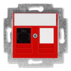 Изображение товара Розетка информационная ABB Levit RJ45 категория 5e и заглушка красный