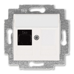 Изображение товара Розетка информационная ABB Levit RJ45 категория 5e и заглушка жемчуг