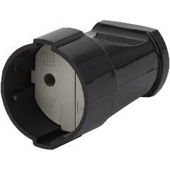 Изображение товара Кабельная розетка ЭРА без заземления 10А черная Rx1-B