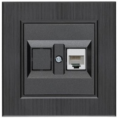 Изображение товара Розетка компьютерная Makel CAT 5+гнездо Karea LINE STAR дым. металлик, 86050035