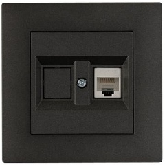 Изображение товара Розетка компьютерная Makel CAT 5+гнездо Karea RIZZ STAR дым. металлик, 88050035