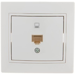Изображение товара Розетка компьютерная LEZARD Mira RJ45 1-SP белая для Ethernet кабелей