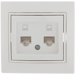 Изображение товара Розетка компьютерная LEZARD 2-м СП Mira RJ45 бел./бел., 701-0202-141