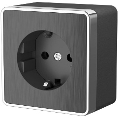Изображение товара Розетка с заземлением Werkel Gallant графит рифленый W5071004 4690389164484