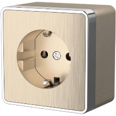 Изображение товара Розетка с заземлением Werkel Gallant шампань рифленый W5071010 4690389164491