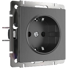 Изображение товара Розетка с заземлением Werkel графит рифленый W1171004 4690389158629