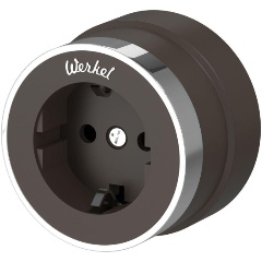 Изображение товара Розетка с заземлением Werkel Vintage мокко матовый хром W5871052