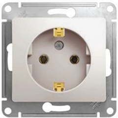 Изображение товара Розетка SCHNEIDER ELECTRIC GLOSSA с заземлением перламутр