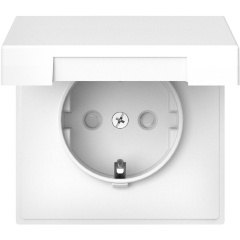 Изображение товара Розетка Systeme Electric (Schneider Electric) ArtGallery 16А IP20 с заземл. защ. шторки с крышкой механизм бел., GAL000146