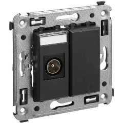 Изображение товара Розетка телевизионная одиночная DKC TV 1-м СП Avanti Черный матовый