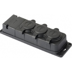 Изображение товара Трехместная розетка EKF PRO IP44 с защитными крышками 230В 16А