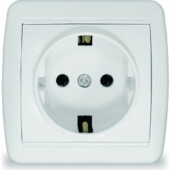 Изображение товара Розетка Universal 1-м ОП Клио 16А IP44 с заземл. бел., К2228