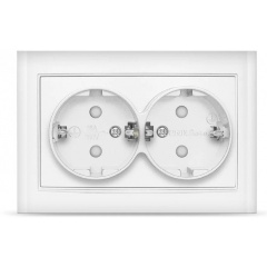 Изображение товара Розетка Universal 2-м СП Бриллиант 16А IP20 с заземл. защ. шторки бел., 7947540
