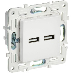 Изображение товара Розетка USB A+A 3.1А SKANDY SK-R15W арктич. бел. IEK SK-U21-D31-K01