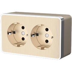 Изображение товара Розетка Werkel двойная с заземлением Gallant шампань рифленый W5072110 4690389164682