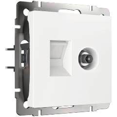 Изображение товара ТВ-розетка Werkel TV/RJ-45 6 кат белый W1181301 4690389174414